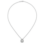 14k White Gold 1/2 carat Lab Grown Diamond VS+ F+ Complete Letter O 18 inch Initial Necklace