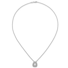 14k White Gold 1/2 carat Lab Grown Diamond VS+ F+ Complete Letter O 18 inch Initial Necklace
