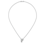 14k White Gold 1/2 carat Lab Grown Diamond VS+ F+ Complete Letter P 18 inch Initial Necklace