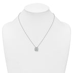 14k White Gold 1/2 carat Lab Grown Diamond VS+ F+ Complete Letter Q 18 inch Initial Necklace