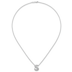 14k White Gold 1/3 carat Lab Grown Diamond VS+ F+ Complete Letter S 18 inch Initial Necklace