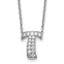 14k White Gold 3/8 carat Lab Grown Diamond VS+ F+ Complete Letter T 18 inch Initial Necklace