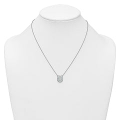 14k White Gold 5/8 carat Lab Grown Diamond VS+ F+ Complete Letter U 18 inch Initial Necklace