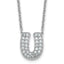 14k White Gold 5/8 carat Lab Grown Diamond VS+ F+ Complete Letter U 18 inch Initial Necklace