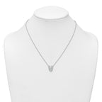14k White Gold 1/2 carat Lab Grown Diamond VS+ F+ Complete Letter V 18 inch Initial Necklace