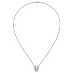 14k White Gold 1/2 carat Lab Grown Diamond VS+ F+ Complete Letter V 18 inch Initial Necklace