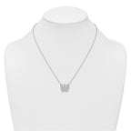 14k White Gold 3/4 carat Lab Grown Diamond VS+ F+ Complete Letter W 18 inch Initial Necklace