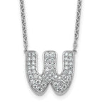 14k White Gold 3/4 carat Lab Grown Diamond VS+ F+ Complete Letter W 18 inch Initial Necklace
