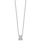 14k White Gold 1/2 carat Lab Grown Diamond VS+ F+ Complete Letter X 18 inch Initial Necklace