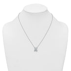 14k White Gold 1/2 carat Lab Grown Diamond VS+ F+ Complete Letter X 18 inch Initial Necklace