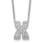 14k White Gold 1/2 carat Lab Grown Diamond VS+ F+ Complete Letter X 18 inch Initial Necklace
