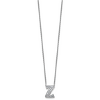 14k White Gold 3/8 carat Lab Grown Diamond VS+ F+ Complete Letter Z 18 inch Initial Necklace