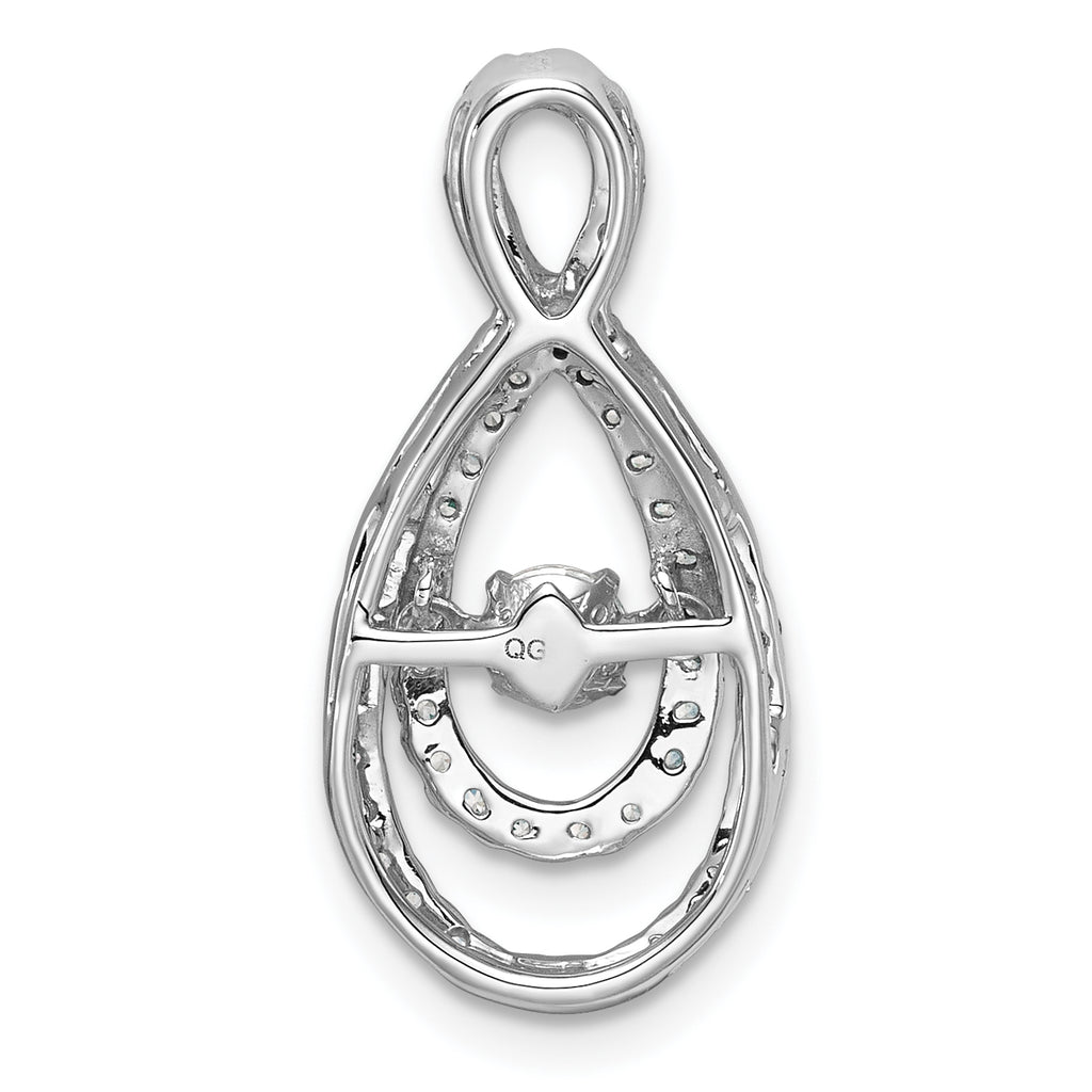 14k White Gold 1/2 carat Lab Grown Diamond VS+ F+ Complete Teardrop Pendant
