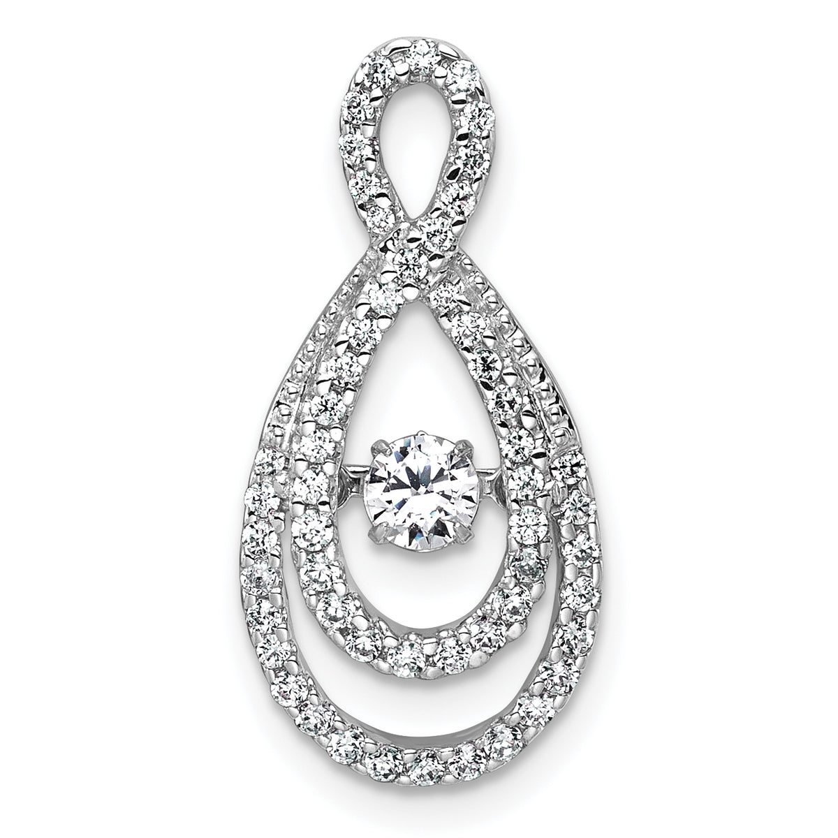14k White Gold 1/2 carat Lab Grown Diamond VS+ F+ Complete Teardrop Pendant