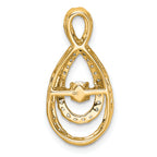 14k 1/2 carat Lab Grown Diamond VS+ F+ Complete Teardrop Pendant