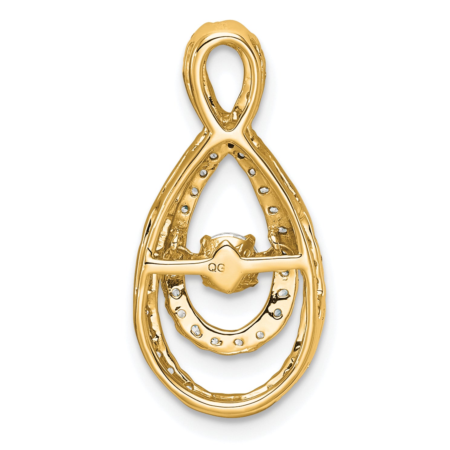 14k 1/2 carat Lab Grown Diamond VS+ F+ Complete Teardrop Pendant