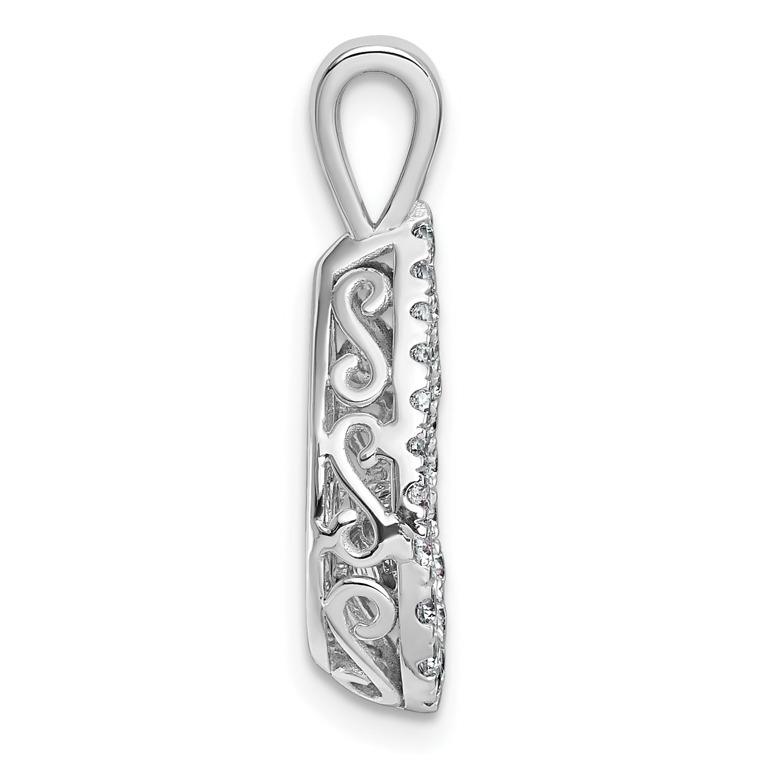 14k White Gold 1/2 carat Lab Grown Diamond VS+ F+ Complete Teardrop Pendant Secondary image