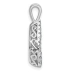 14k White Gold 1/2 carat Lab Grown Diamond VS+ F+ Complete Teardrop Pendant