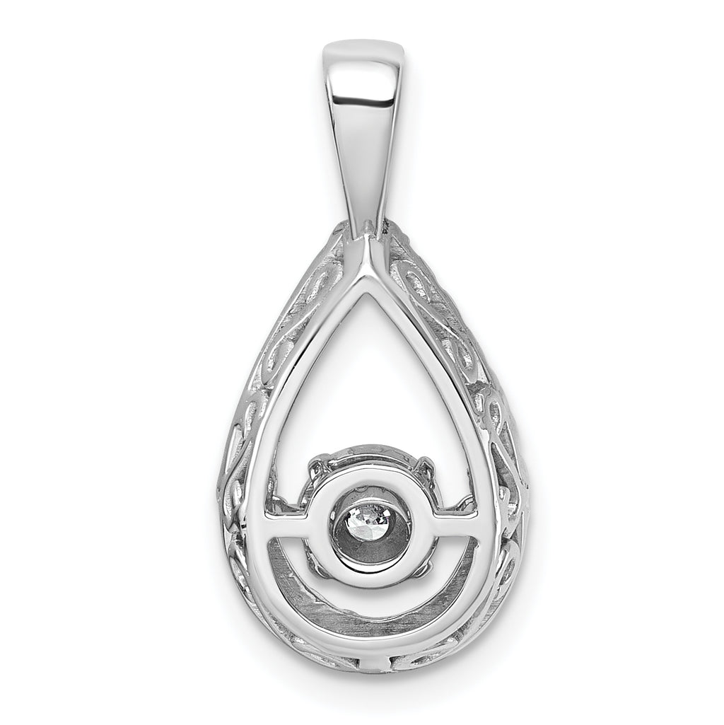 14k White Gold 1/2 carat Lab Grown Diamond VS+ F+ Complete Teardrop Pendant