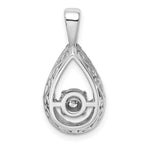 14k White Gold 1/2 carat Lab Grown Diamond VS+ F+ Complete Teardrop Pendant