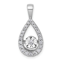 14k White Gold 1/2 carat Lab Grown Diamond VS+ F+ Complete Teardrop Pendant