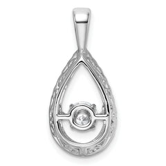 14k White Gold 7/8 carat Lab Grown Diamond VS+ F+ Complete Teardrop Pendant