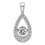 14k White Gold 7/8 carat Lab Grown Diamond VS+ F+ Complete Teardrop Pendant