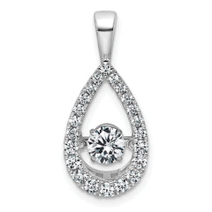14k White Gold 7/8 carat Lab Grown Diamond VS+ F+ Complete Teardrop Pendant