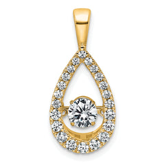 14k 7/8 carat Lab Grown Diamond VS+ F+ Complete Teardrop Pendant