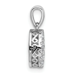 14k White Gold 3/4 carat Lab Grown Diamond VS+ F+ Complete Vibrant Circle Pendant