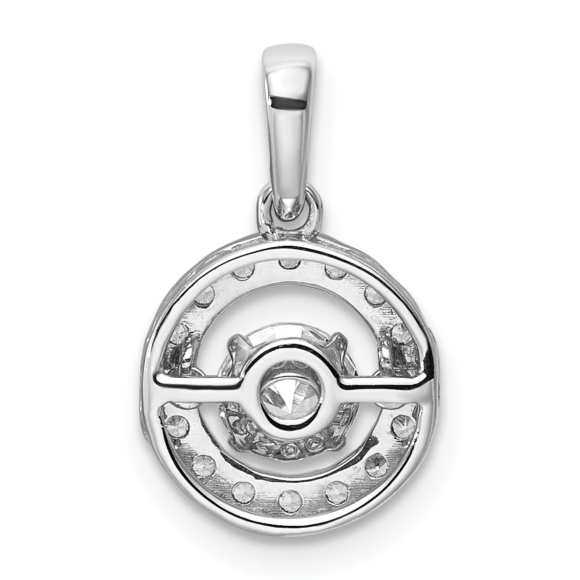 14k White Gold 3/4 carat Lab Grown Diamond VS+ F+ Complete Vibrant Circle Pendant