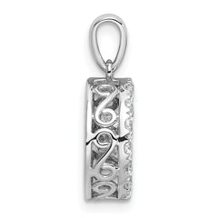 14k White Gold 1 1/2 carat Lab Grown Diamond VS+ F+ Complete Vibrant Circle Pendant
