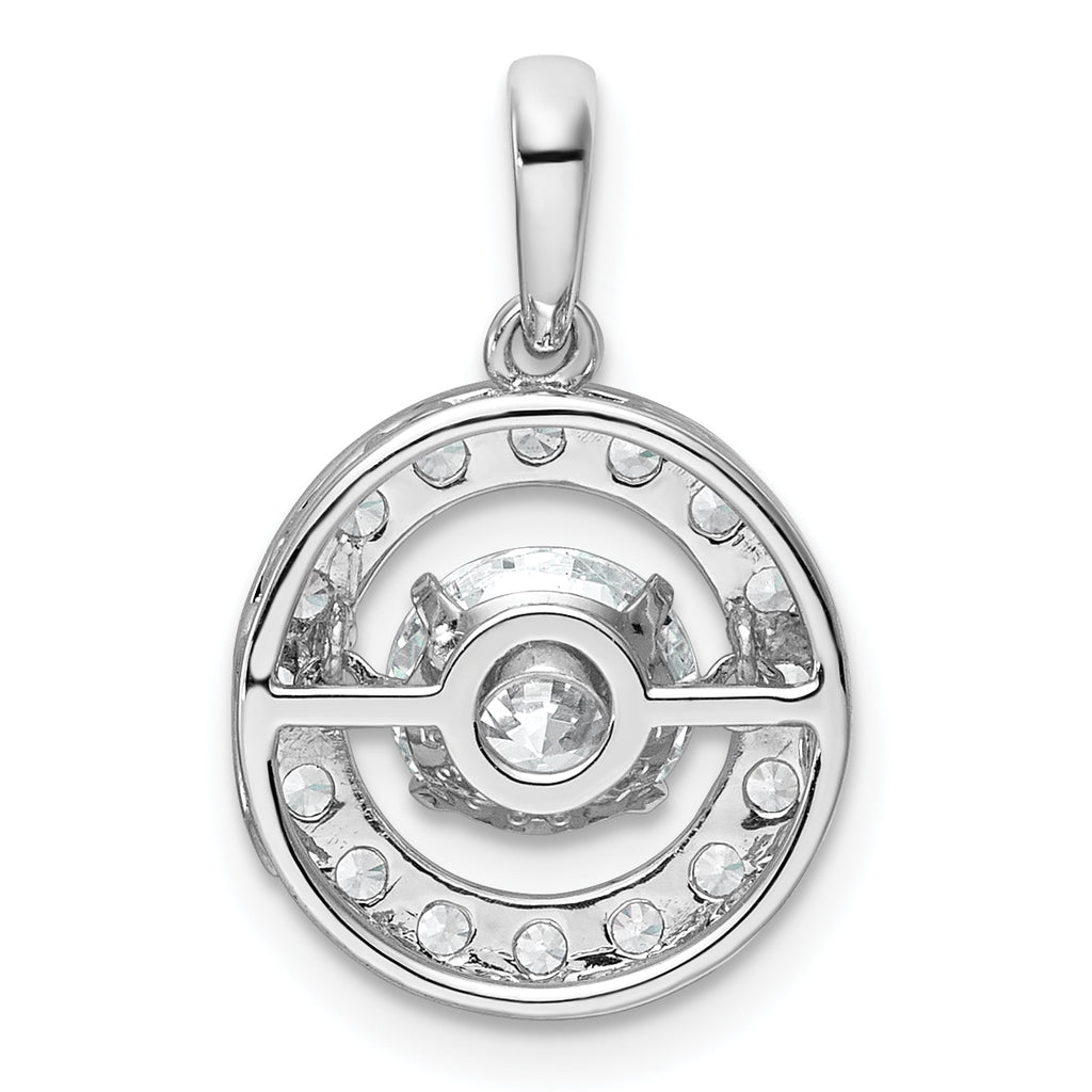 14k White Gold 1 1/2 carat Lab Grown Diamond VS+ F+ Complete Vibrant Circle Pendant
