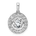 14k White Gold 1 1/2 carat Lab Grown Diamond VS+ F+ Complete Vibrant Circle Pendant