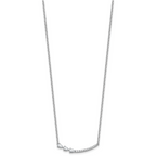 14k White Gold 3/4 carat Lab Grown Daimond VS+ F+ Complete 18 inch Fashion Bar Necklace