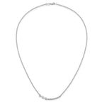14k White Gold 3/4 carat Lab Grown Daimond VS+ F+ Complete 18 inch Fashion Bar Necklace