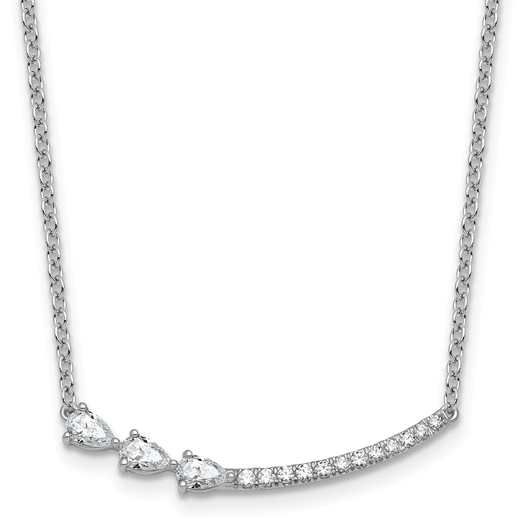 14k White Gold 3/4 carat Lab Grown Daimond VS+ F+ Complete 18 inch Fashion Bar Necklace