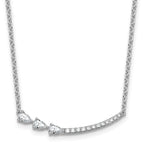 14k White Gold 3/4 carat Lab Grown Daimond VS+ F+ Complete 18 inch Fashion Bar Necklace