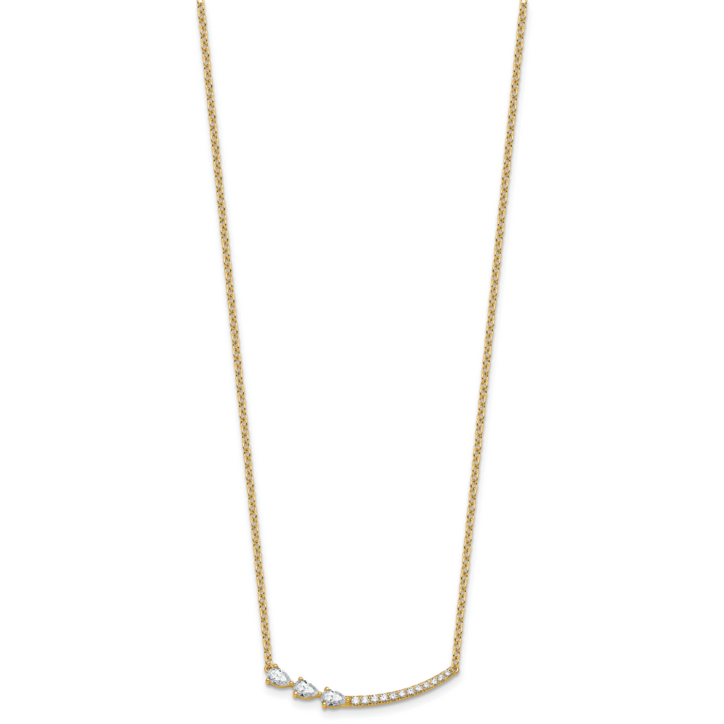 14k 3/4 carat Lab Grown Daimond VS+ F+ Complete 18 inch Fashion Bar Necklace