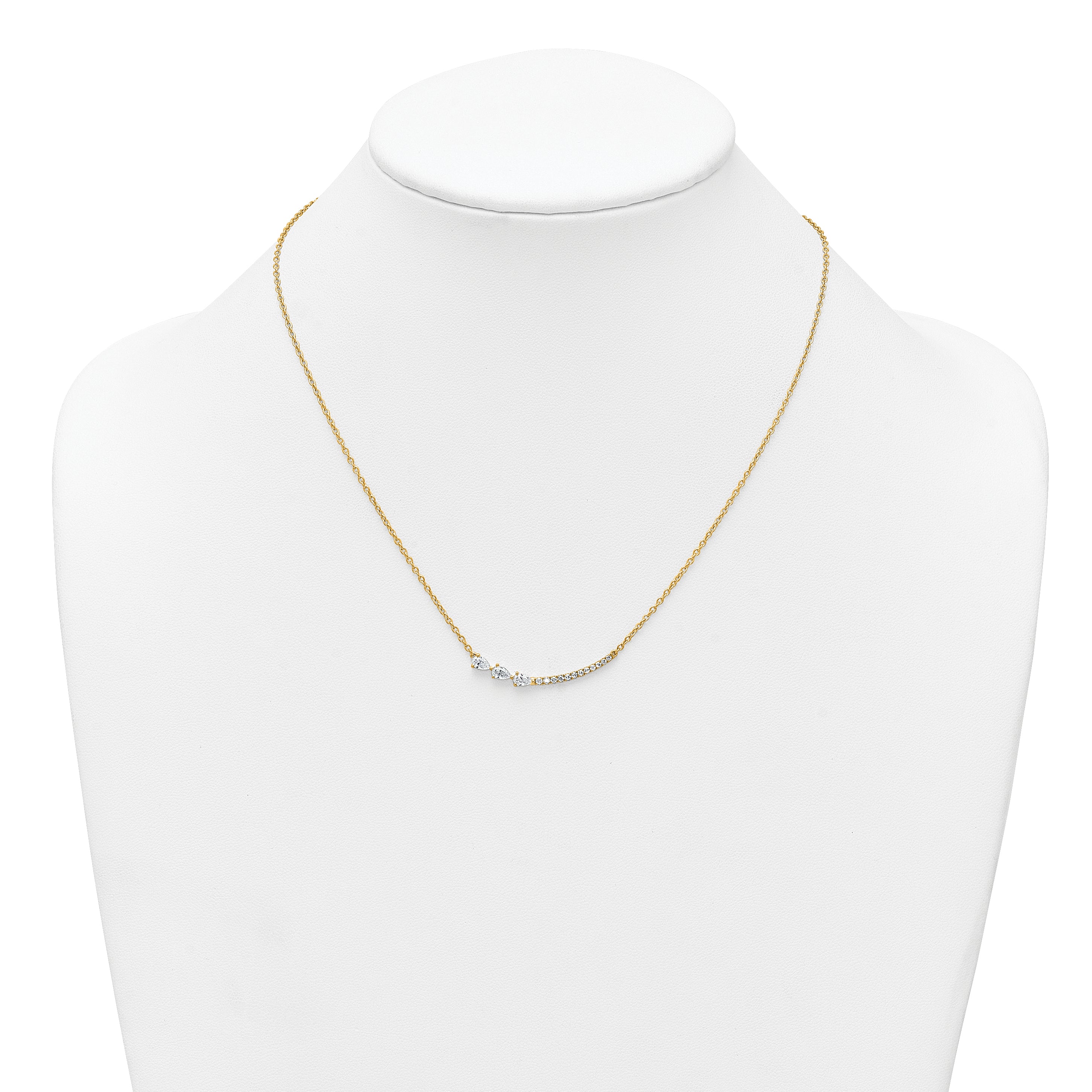 14k 3/4 carat Lab Grown Daimond VS+ F+ Complete 18 inch Fashion Bar Necklace