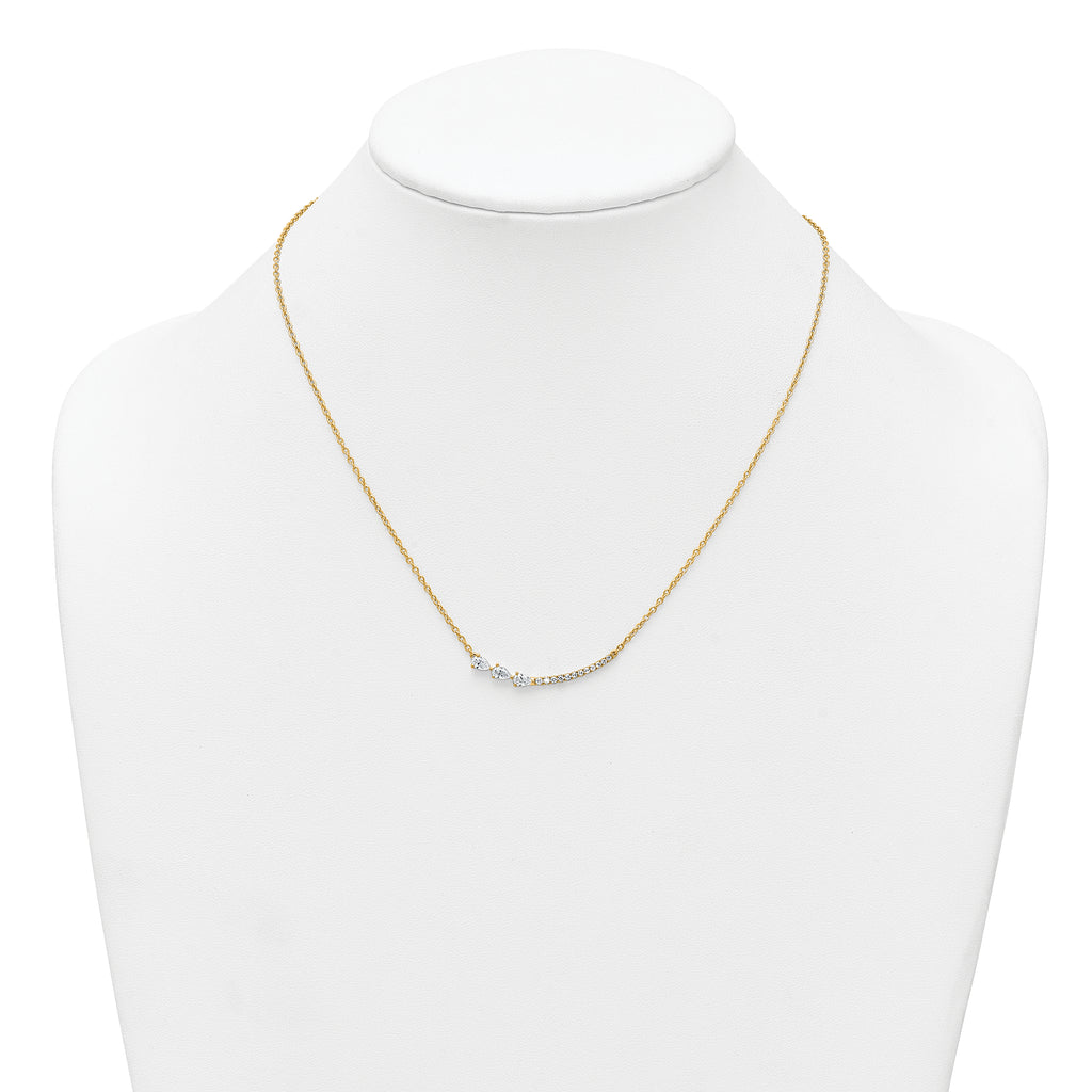 14k 3/4 carat Lab Grown Daimond VS+ F+ Complete 18 inch Fashion Bar Necklace