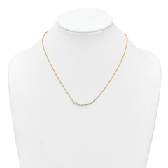14k 3/4 carat Lab Grown Daimond VS+ F+ Complete 18 inch Fashion Bar Necklace
