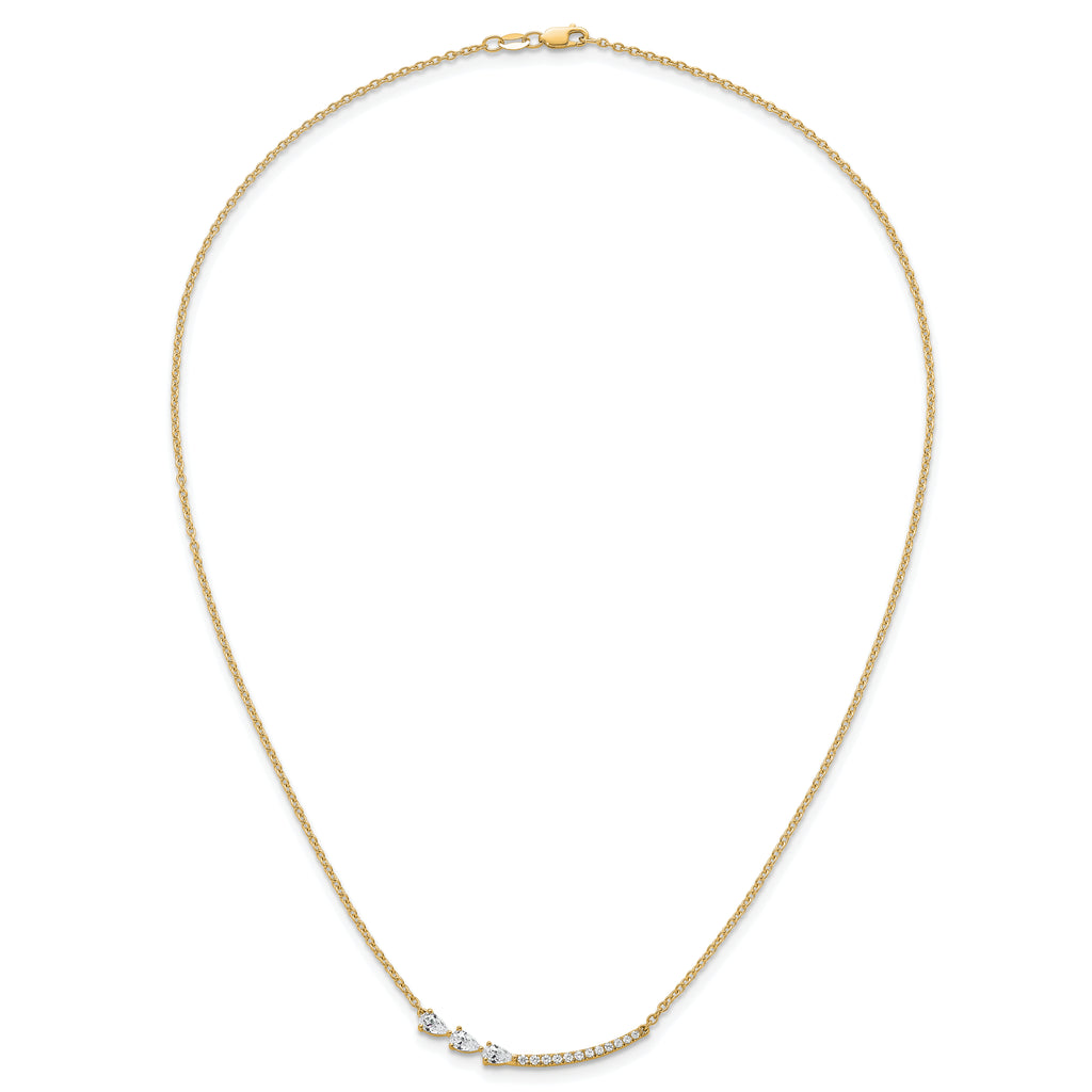 14k 3/4 carat Lab Grown Daimond VS+ F+ Complete 18 inch Fashion Bar Necklace