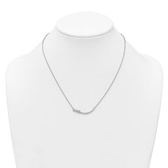14k White Gold 3/8 carat Lab Grown Diamond VS+ F+ Complete 18 inch Fashion Hearts Bar Necklace