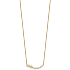 14k 3/8 carat Lab Grown Diamond VS+ F+ Complete 18 inch Fashion Hearts Bar Necklace