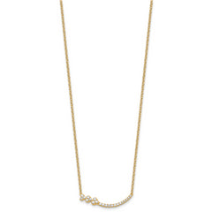 14k 3/8 carat Lab Grown Diamond VS+ F+ Complete 18 inch Fashion Hearts Bar Necklace