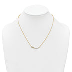 14k 3/8 carat Lab Grown Diamond VS+ F+ Complete 18 inch Fashion Hearts Bar Necklace