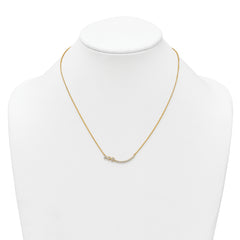 14k 3/8 carat Lab Grown Diamond VS+ F+ Complete 18 inch Fashion Hearts Bar Necklace