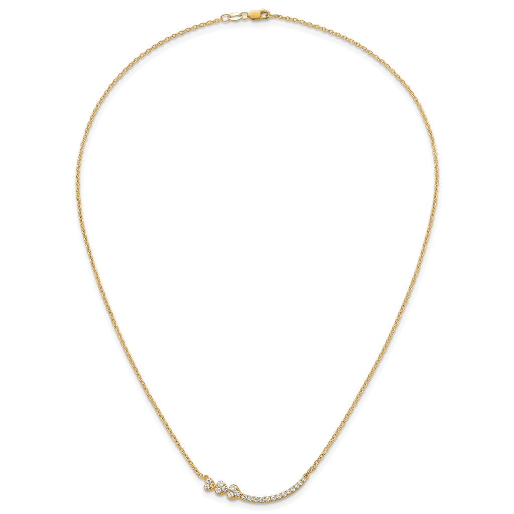 14k 3/8 carat Lab Grown Diamond VS+ F+ Complete 18 inch Fashion Hearts Bar Necklace