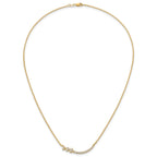 14k 3/8 carat Lab Grown Diamond VS+ F+ Complete 18 inch Fashion Hearts Bar Necklace